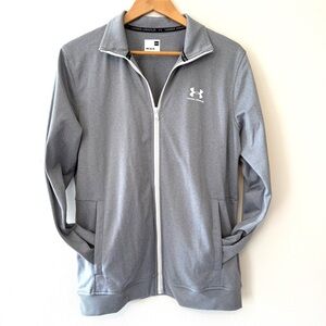 Under Armour Men's Sportstyle Tricot Zip-up Gray Athletic Track Jacket